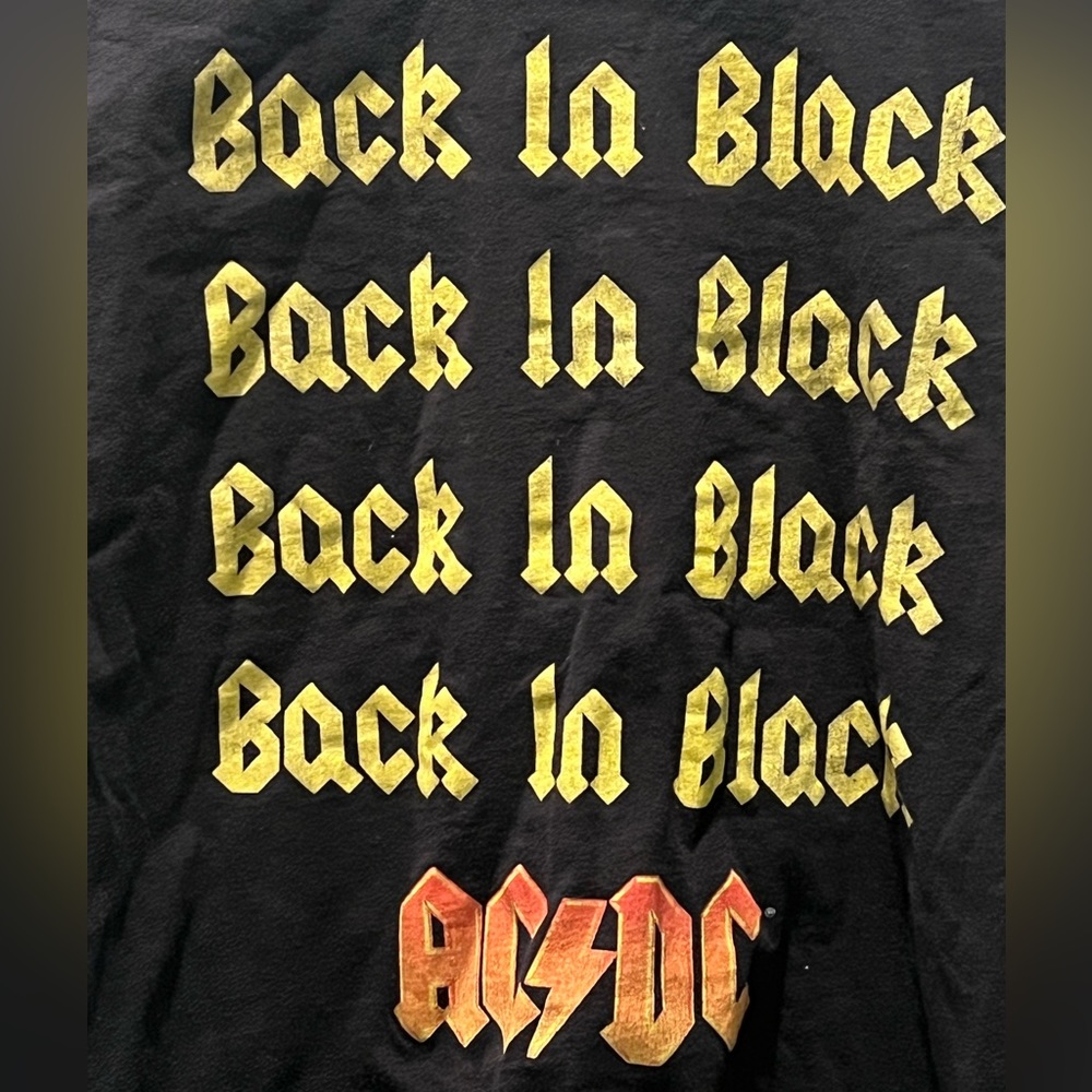 ACDC Back-In-Black Shirt XL Black Tour Merch Graphic Tee